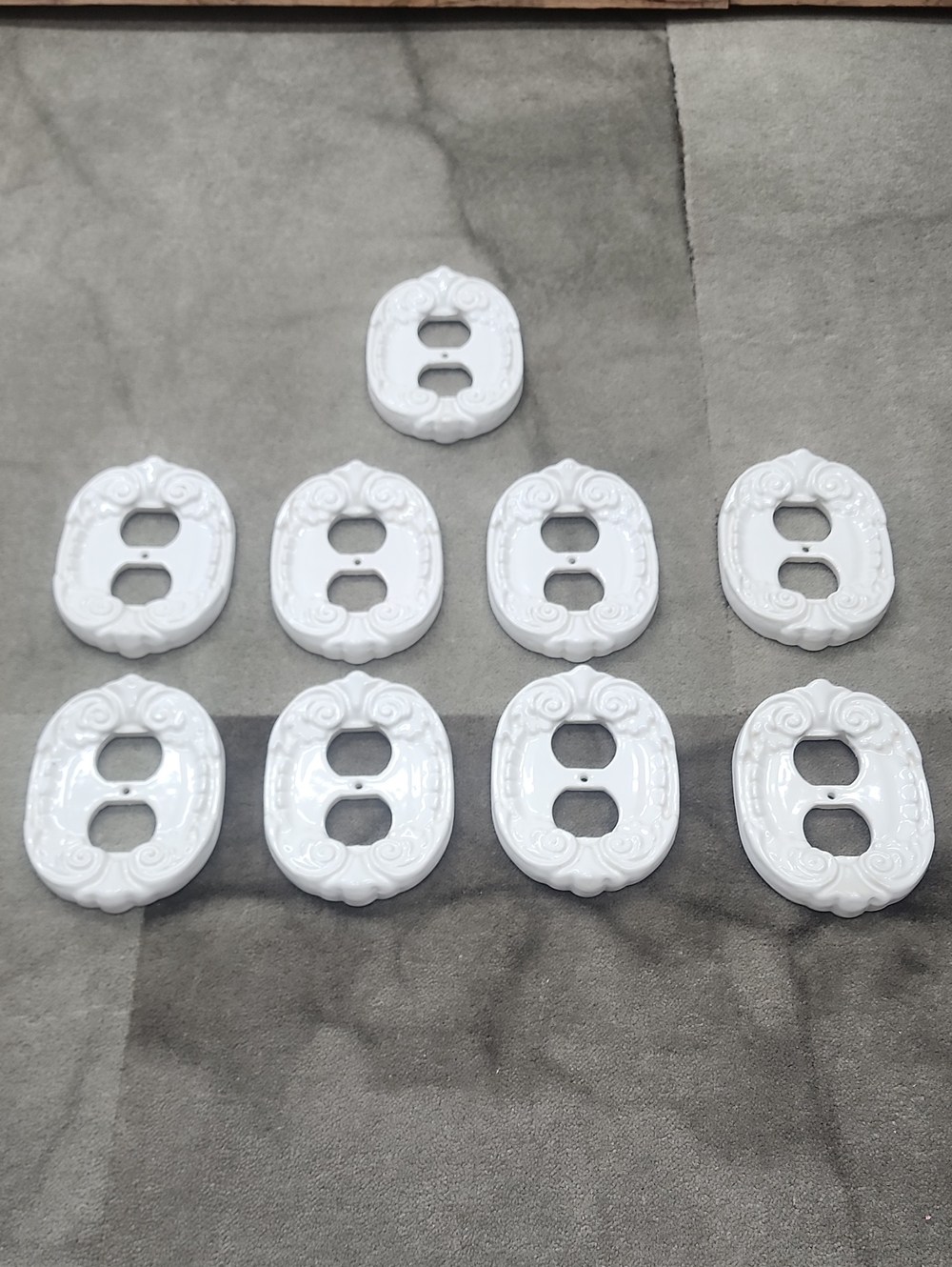 White Ceramic Duplex Outlet Cover